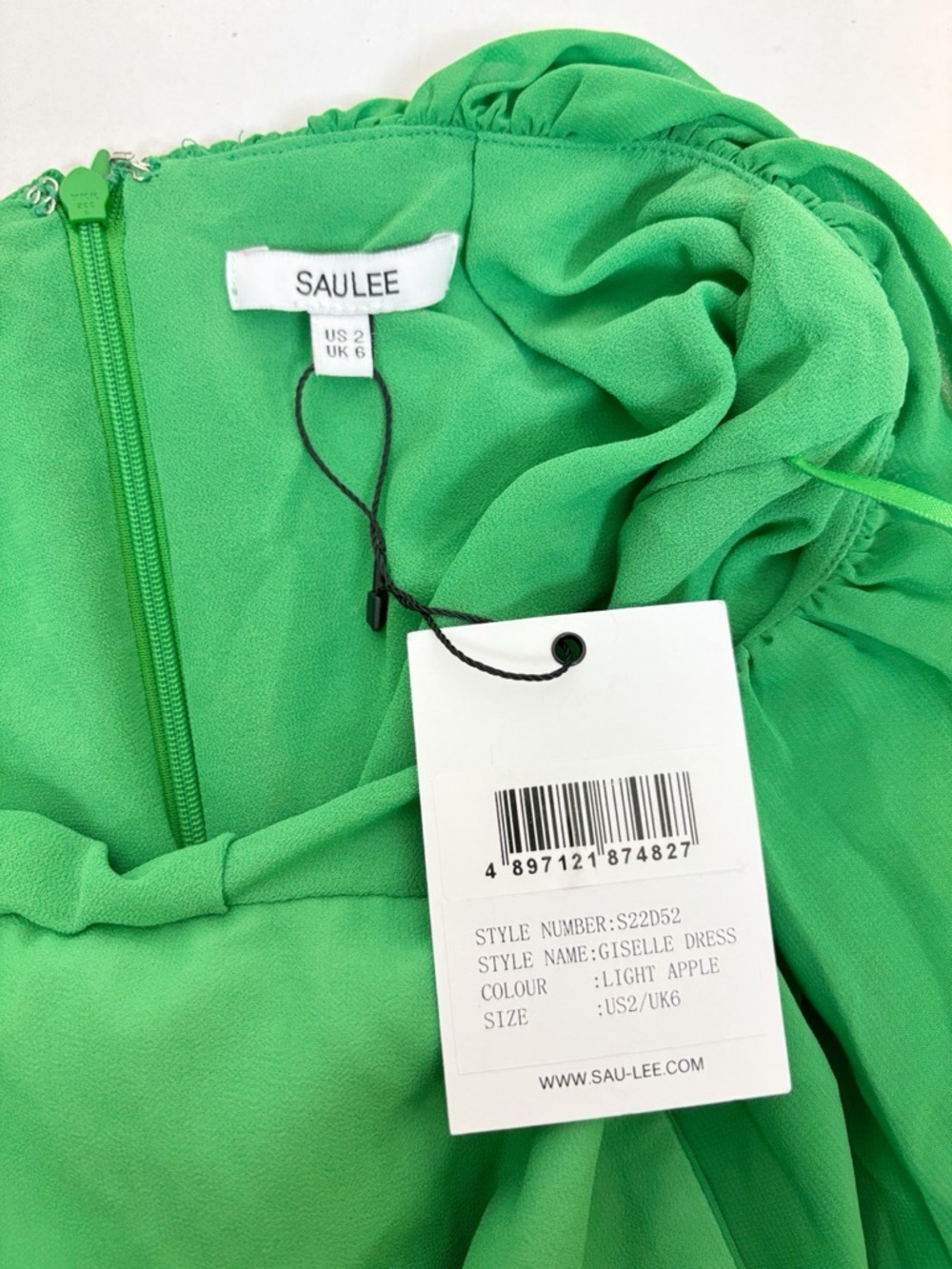 SAU LEE x REVOLVE Giselle Dress in Light Apple Green Size 2 - Picture 9 of 13